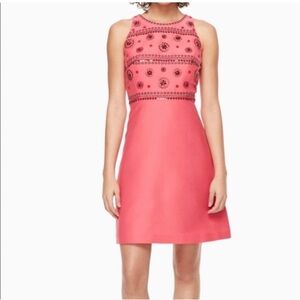 Kate spade Sleeveless Pink Embellished Fit-and-Flare Dress